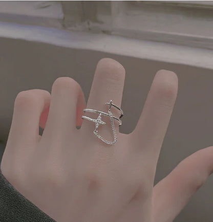 Double-Layer Chain Meteor Ring for Women - High Fashion